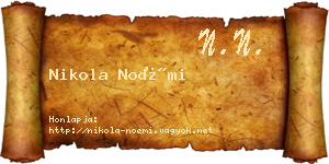 Nikola Noémi névjegykártya