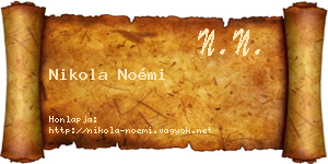 Nikola Noémi névjegykártya